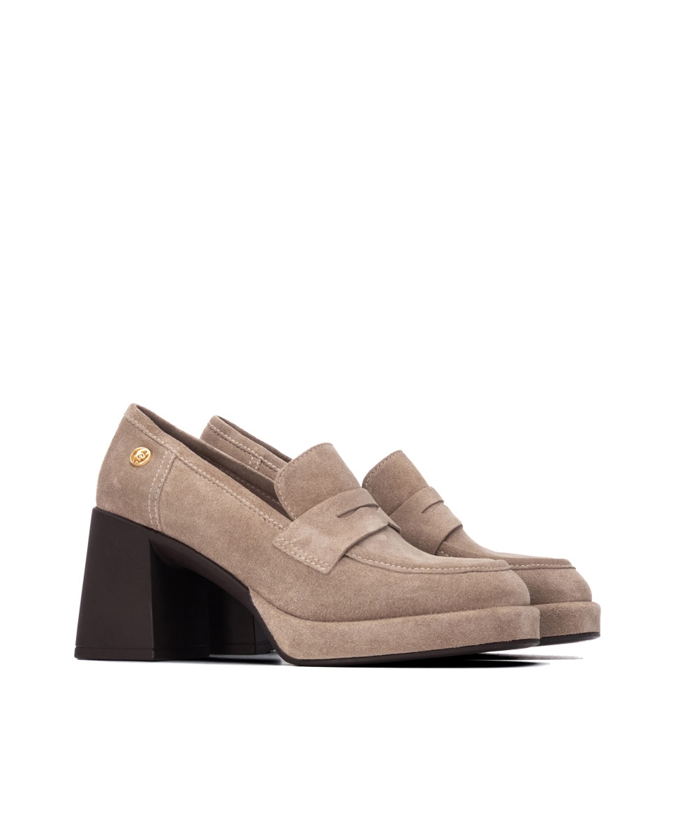 Mocasín de mujer de piel - Carmela - Marrón Marrón-4