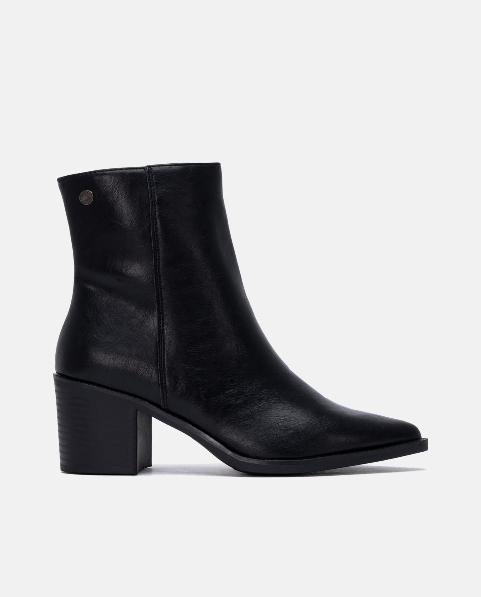 Botines de mujer con tacón - Xti - Negro Negro-1