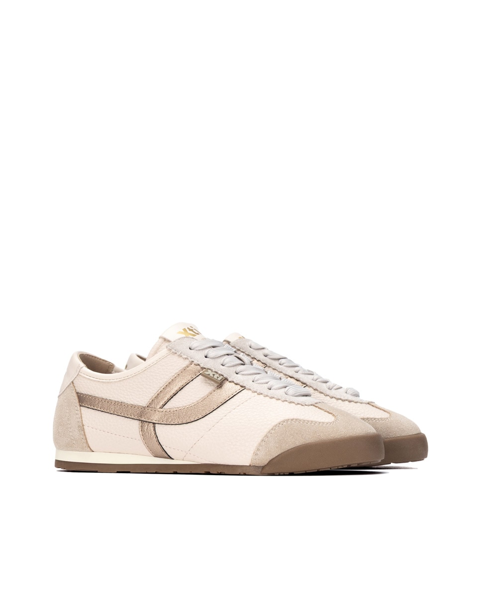Zapatilla de mujer con cordones - Xti - Beige Beige-5