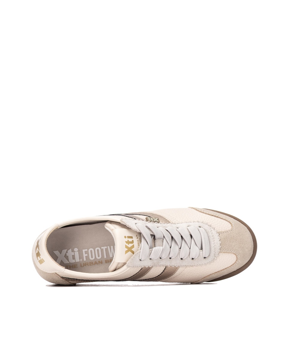Zapatilla de mujer con cordones - Xti - Beige Beige-9