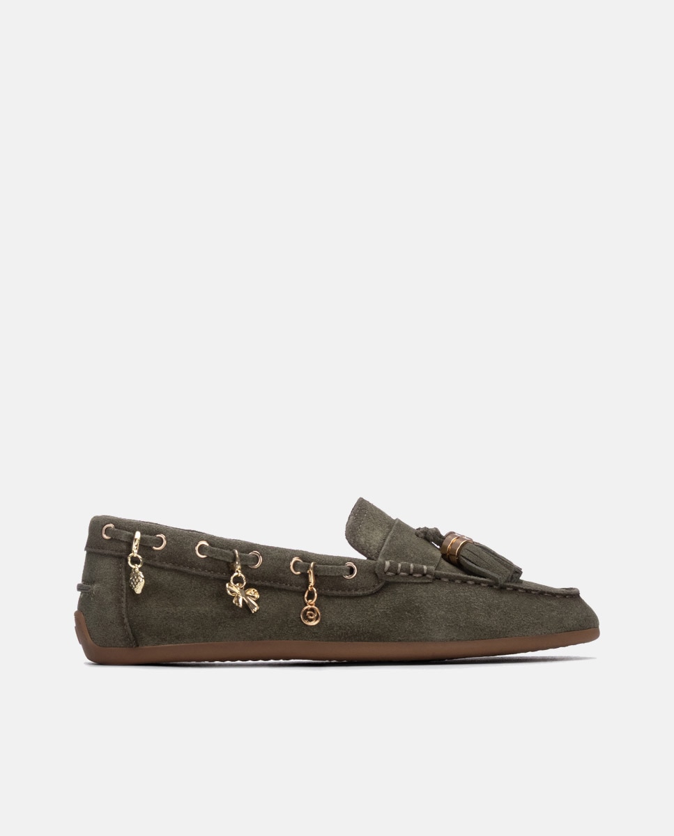 Mocasín de mujer de piel - Carmela - Kaki Kaki-1