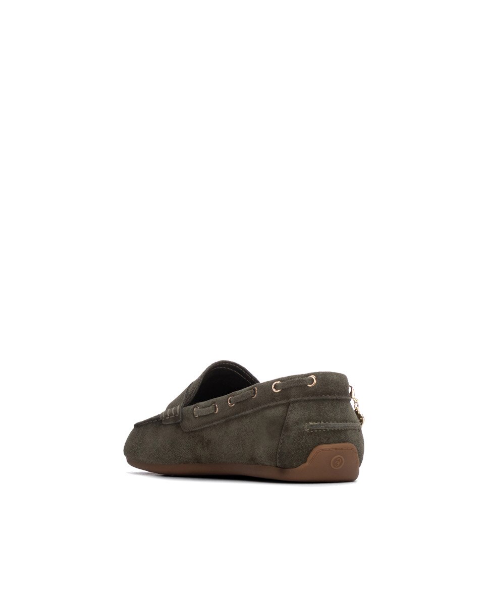 Mocasín de mujer de piel - Carmela - Kaki Kaki-2