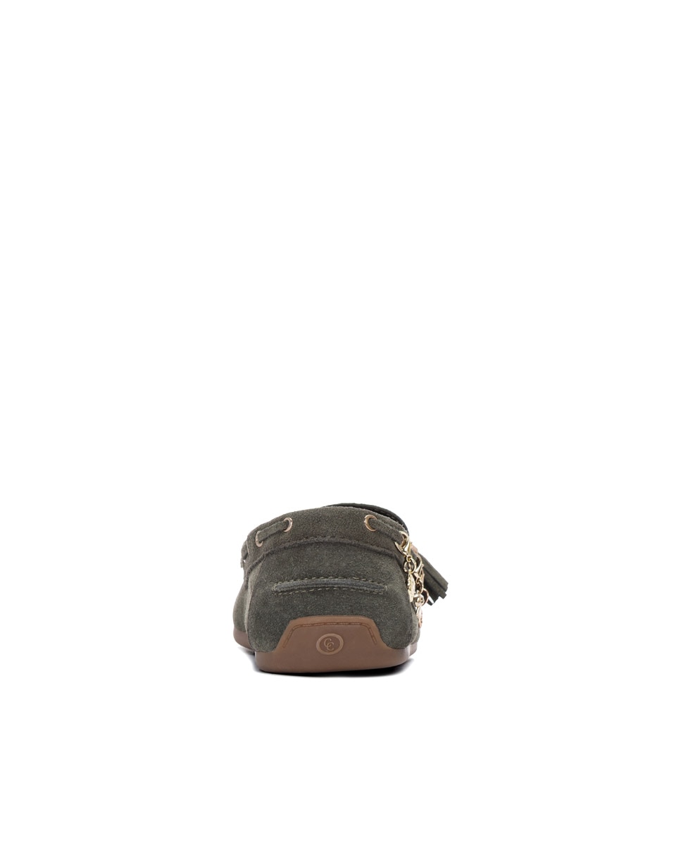 Mocasín de mujer de piel - Carmela - Kaki Kaki-8