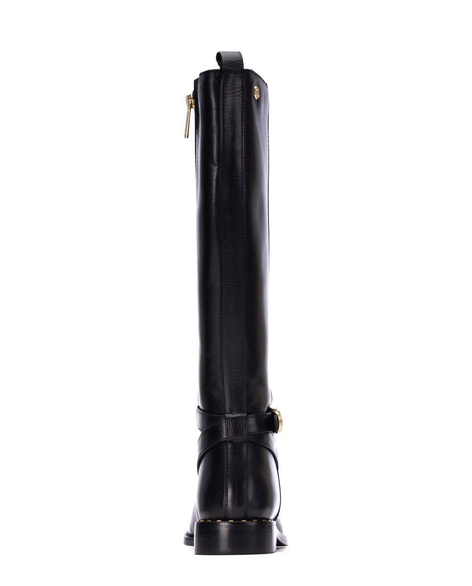 Bota de mujer con cremallera de piel - Carmela - Negro Negro-5