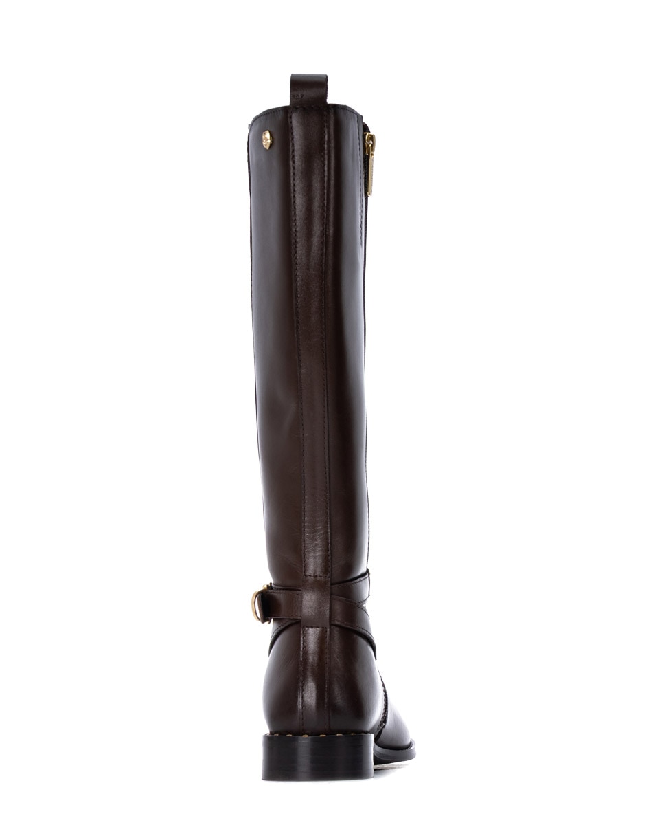 Bota de mujer con cremallera de piel - Carmela - Marrón Marrón-2
