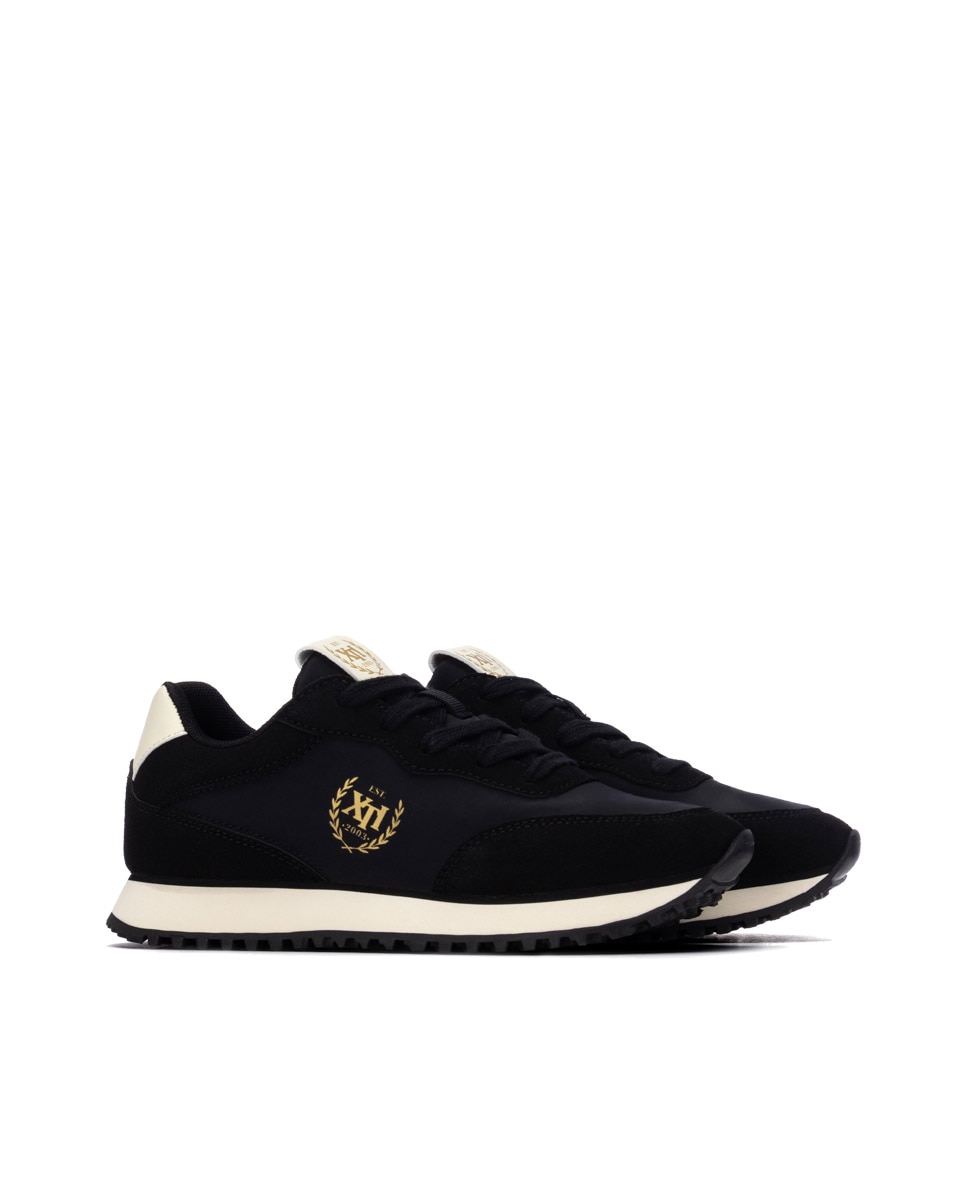 Zapatilla de mujer con cordones - Xti - Negro Negro-4