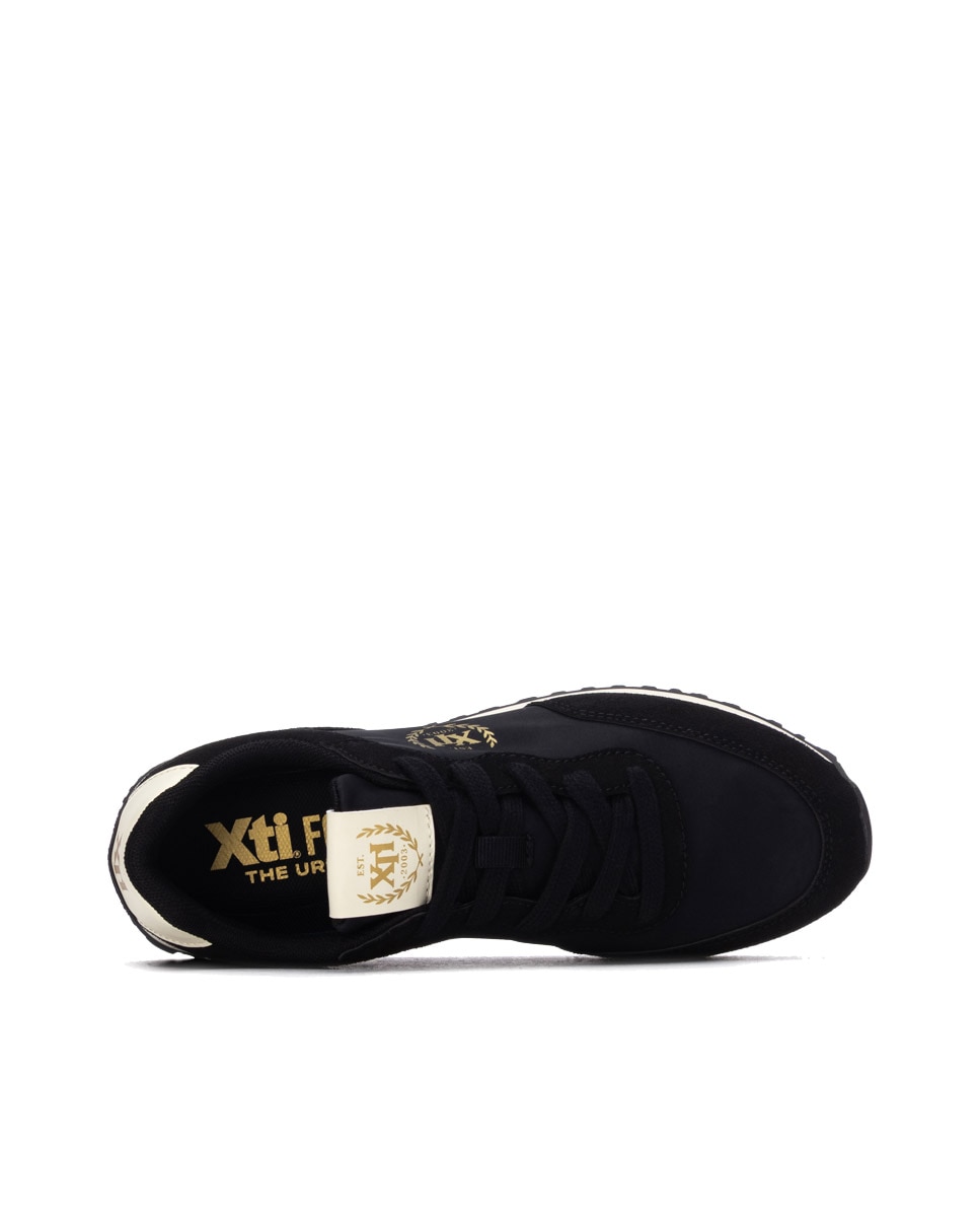 Zapatilla de mujer con cordones - Xti - Negro Negro-5