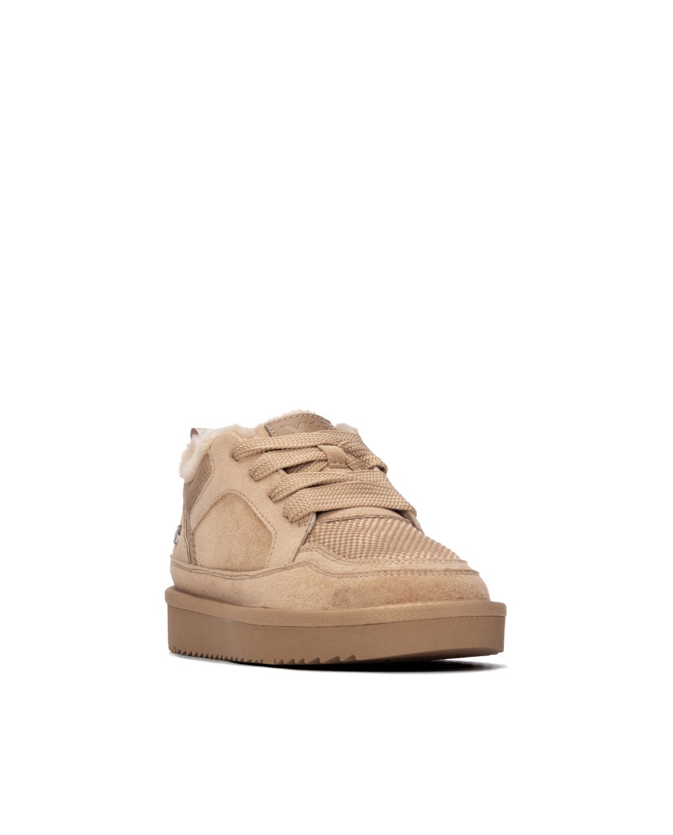 Zapatilla de mujer con cordones - Xti - Beige Beige-3