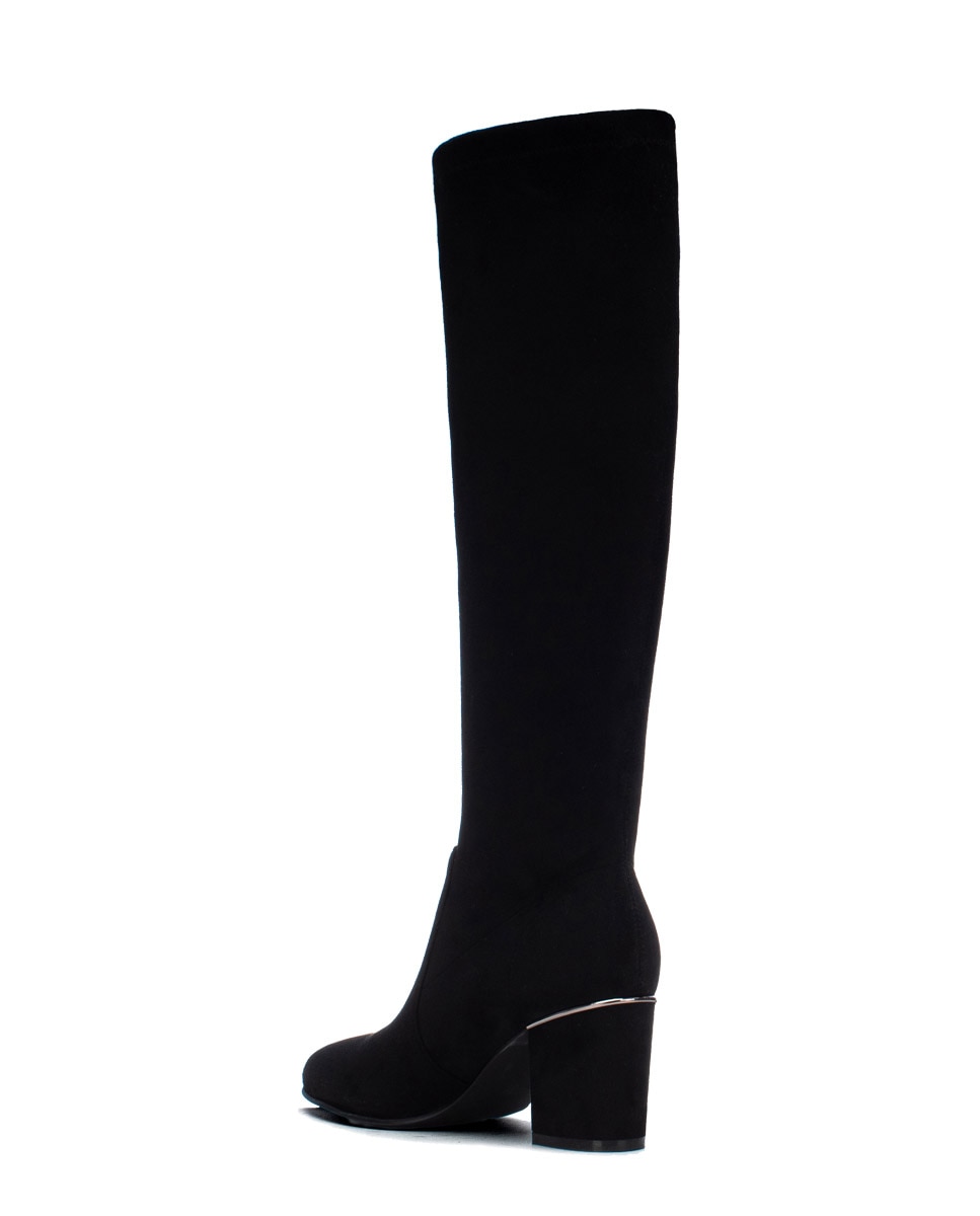 Bota alta de mujer en antelina - Xti - Negro Negro-2