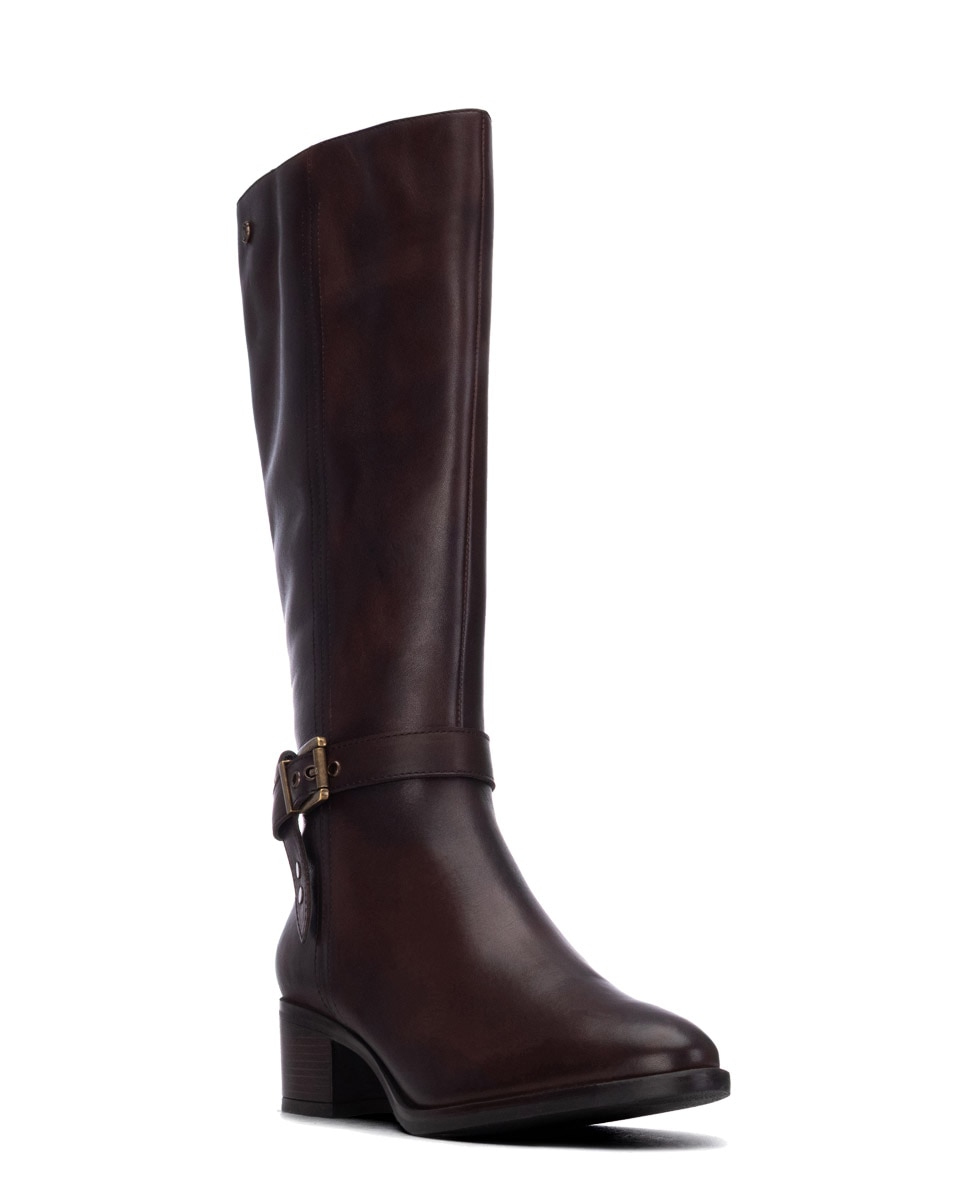 Bota de mujer con cremallera de piel - Carmela - Marrón Marrón-3