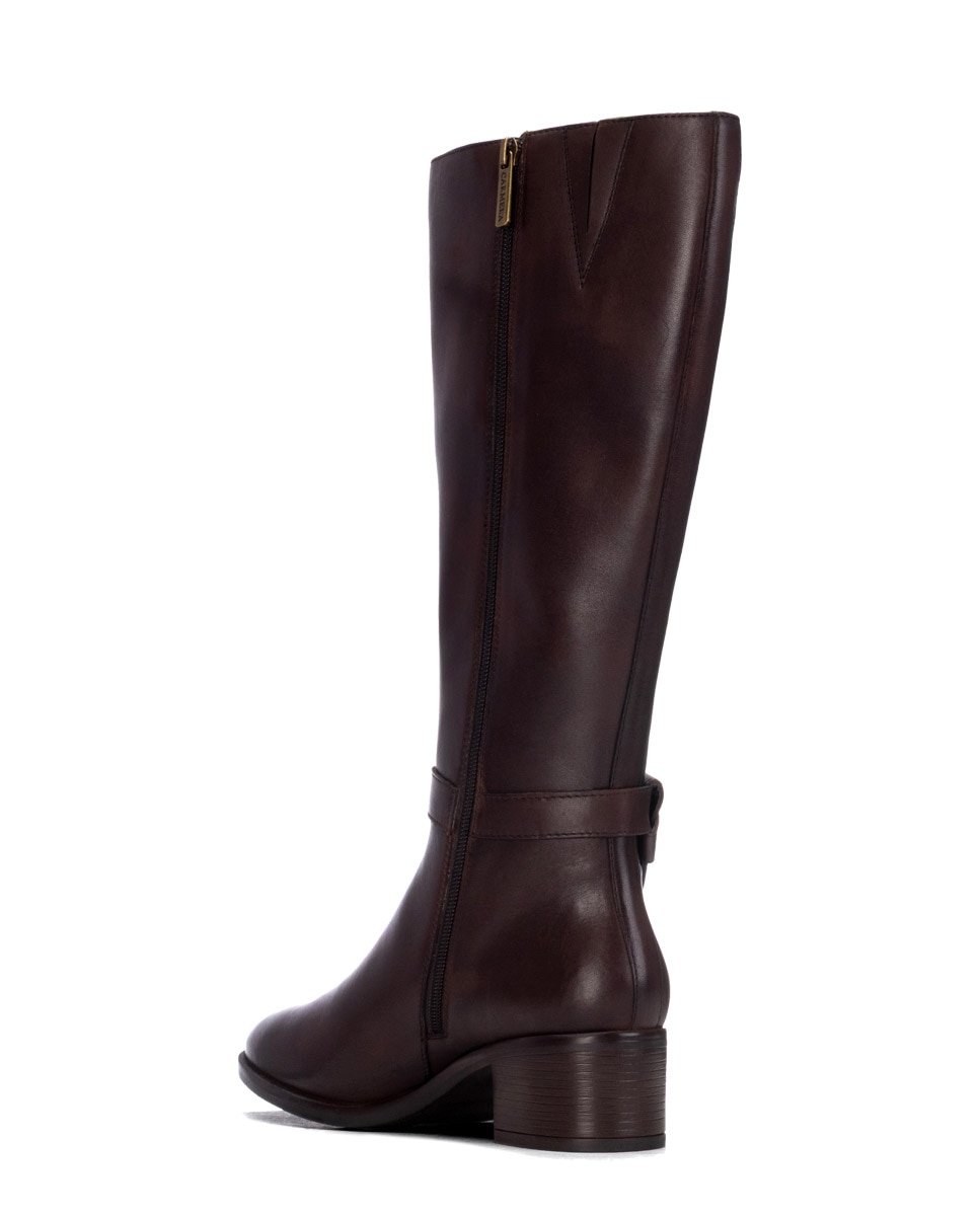 Bota de mujer con cremallera de piel - Carmela - Marrón Marrón-2