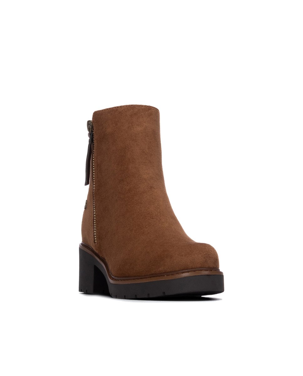 Botines de mujer con cremallera - Refresh - Camel Camel-3