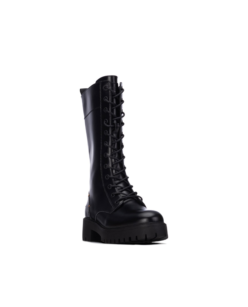 Bota de mujer con cordones - Refresh - Negro Negro-3