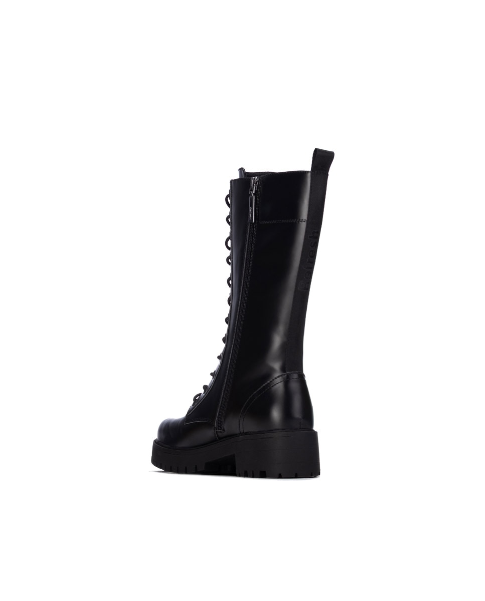 Bota de mujer con cordones - Refresh - Negro Negro-2