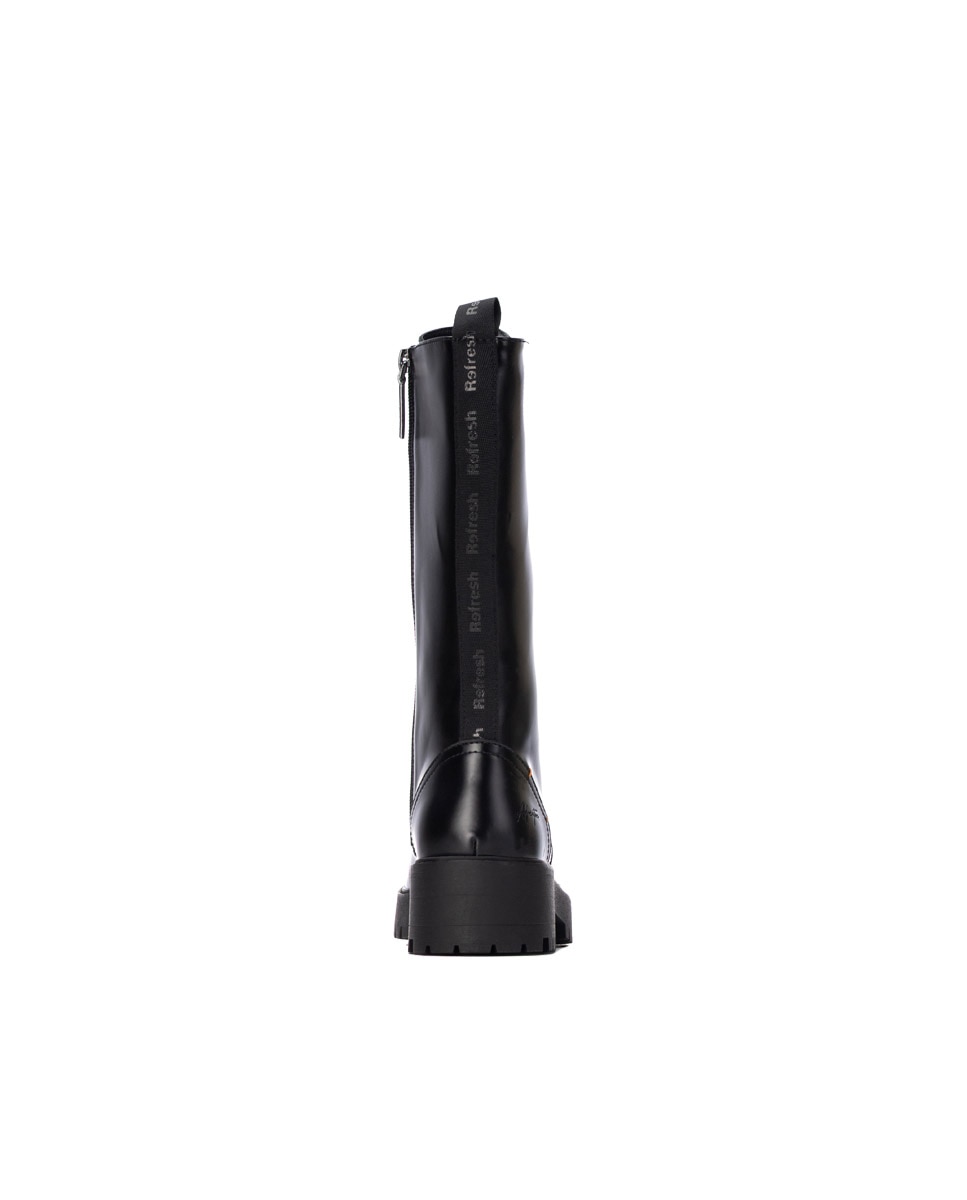 Bota de mujer con cordones - Refresh - Negro Negro-4
