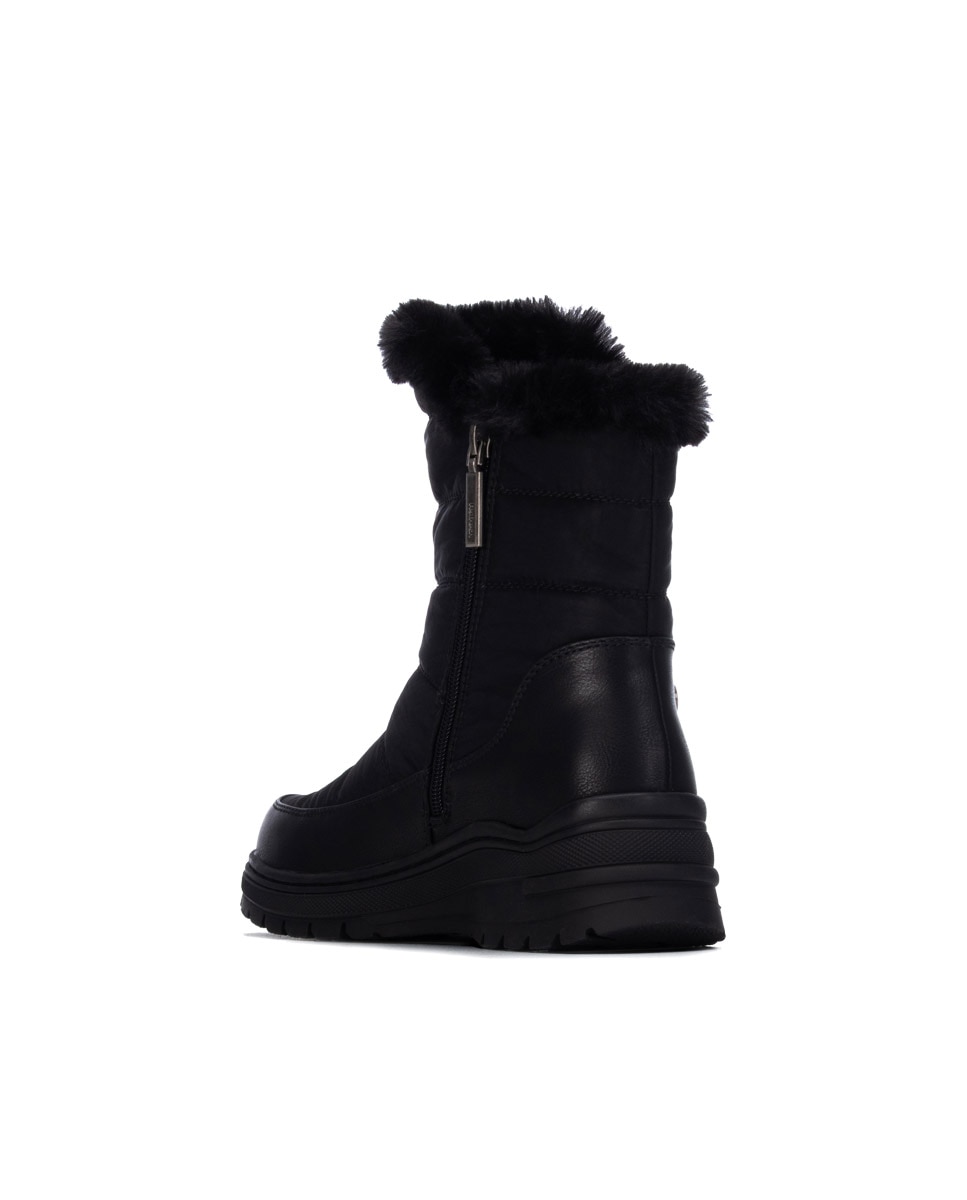 Botines con pelo de mujer con cremallera - Refresh - Negro Negro-2