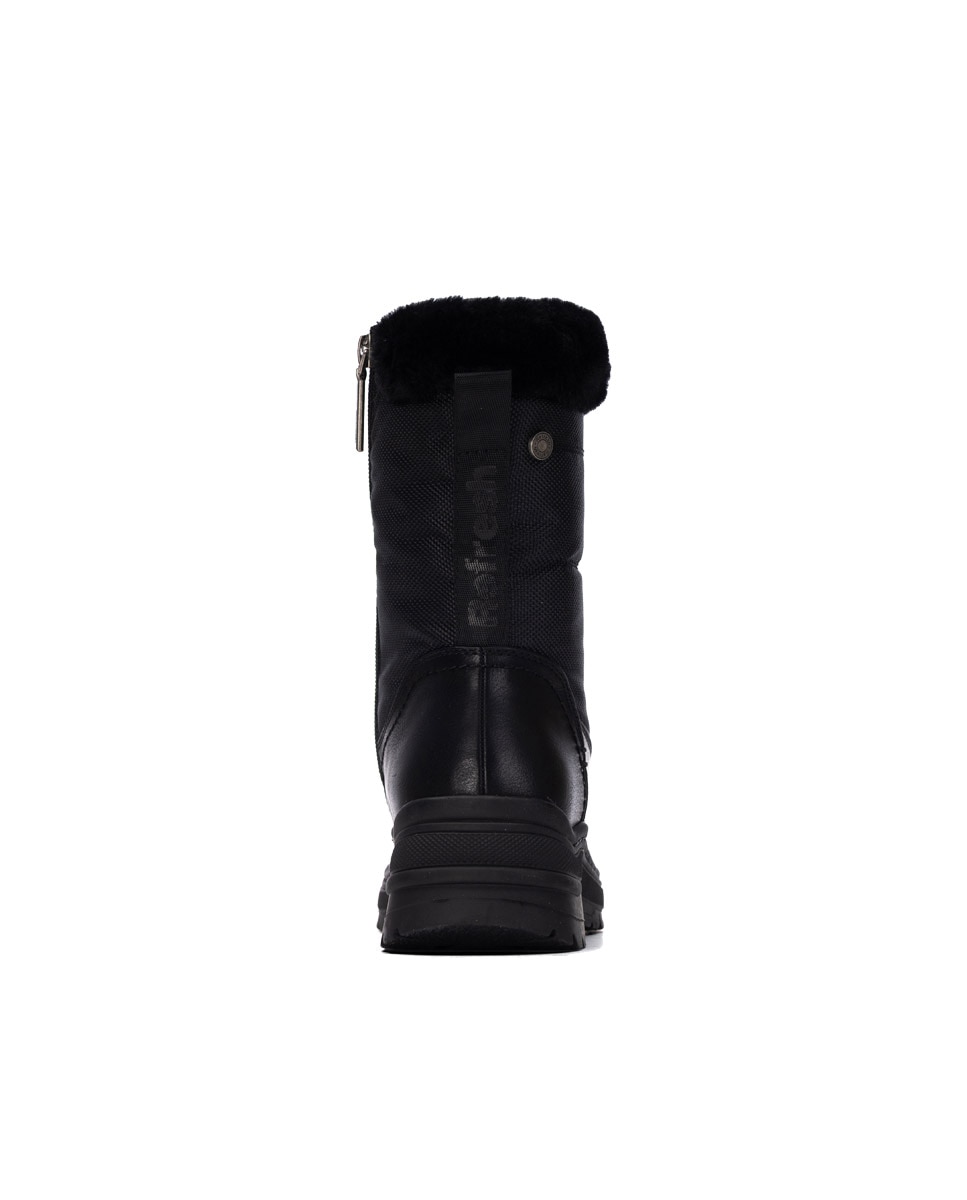 Botines con pelo de mujer con cremallera - Refresh - Negro Negro-5