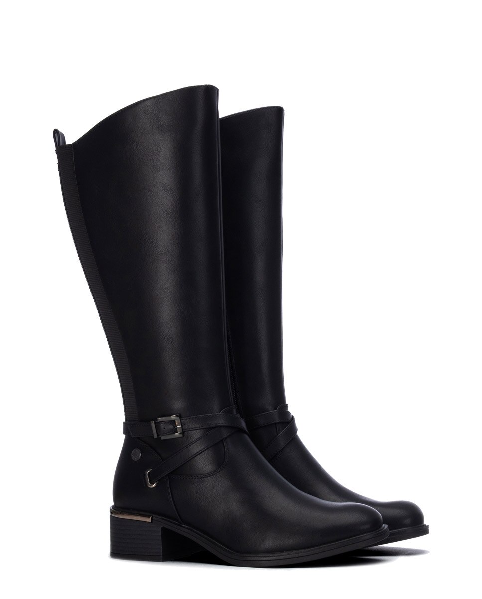 Bota de mujer con cremallera - Refresh - Negro Negro-4