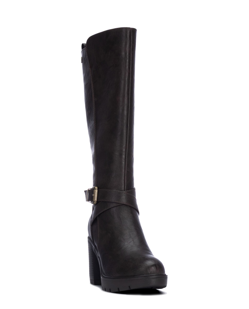 Bota de mujer con hebilla - Refresh - Marrón Marrón-3
