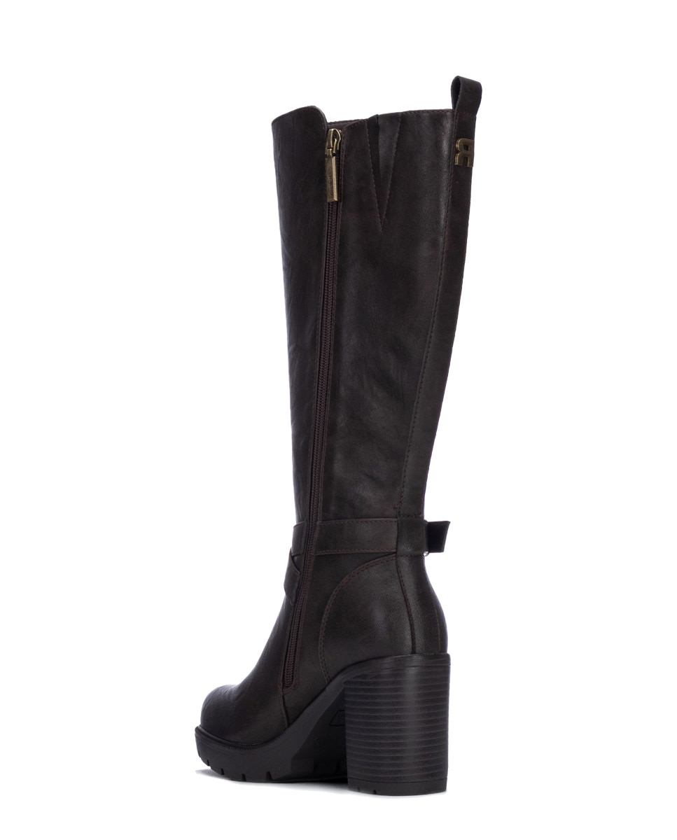 Bota de mujer con hebilla - Refresh - Marrón Marrón-2
