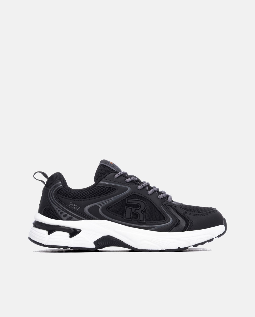 Zapatilla de mujer con cordones - Refresh - Negro Negro-1