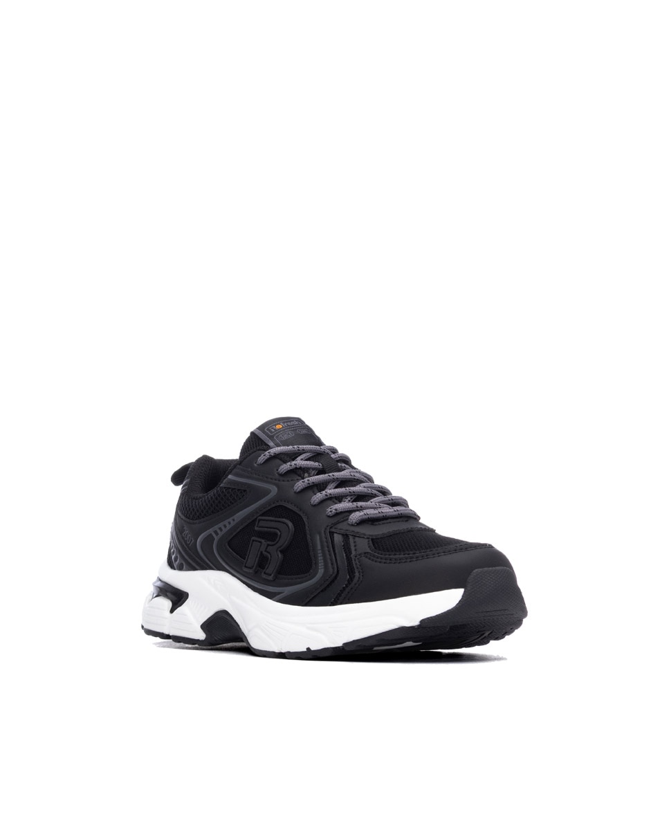 Zapatilla de mujer con cordones - Refresh - Negro Negro-3