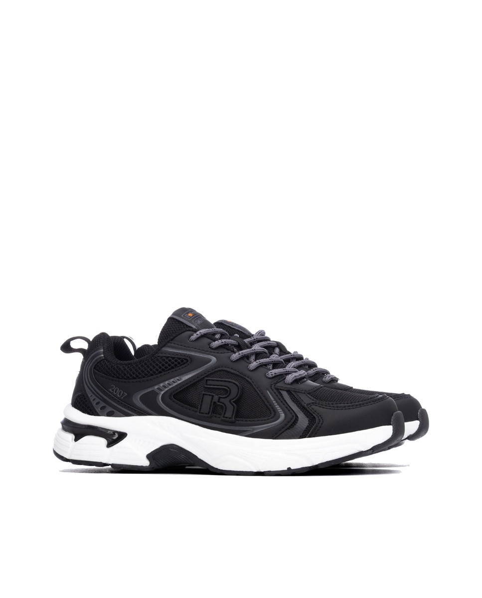 Zapatilla de mujer con cordones - Refresh - Negro Negro-4