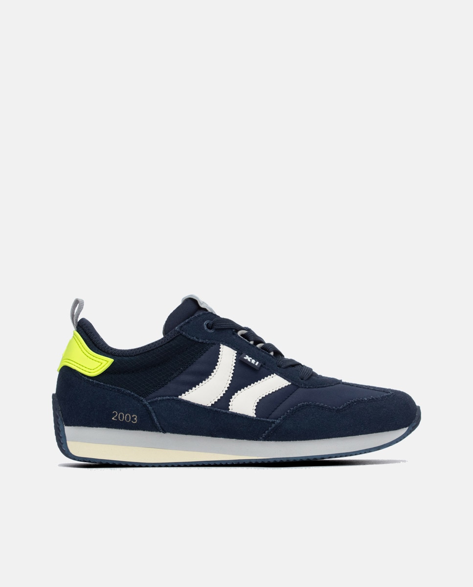 Imagen 0 de Zapatilla de hombre de piel con cordones Azul