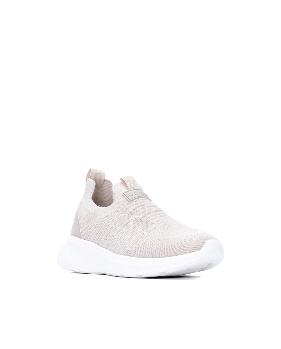 Zapatilla de mujer con cordones - Refresh - Beige Beige-3