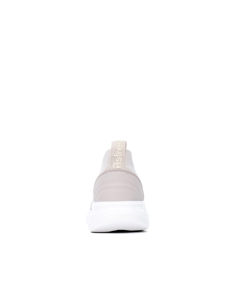 Zapatilla de mujer con cordones - Refresh - Beige Beige-5