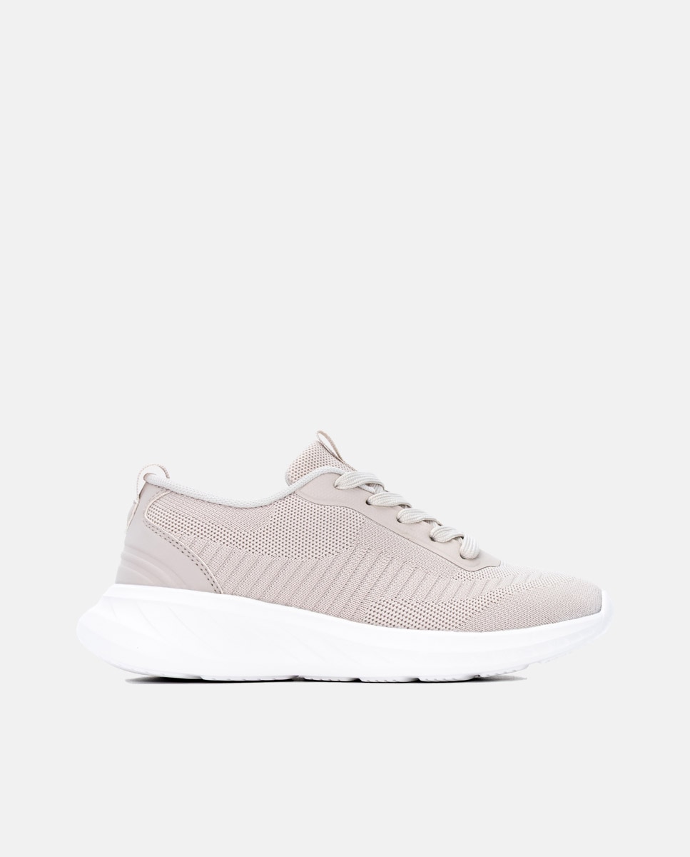 Zapatilla de mujer con cordones - Refresh - Beige Beige-1
