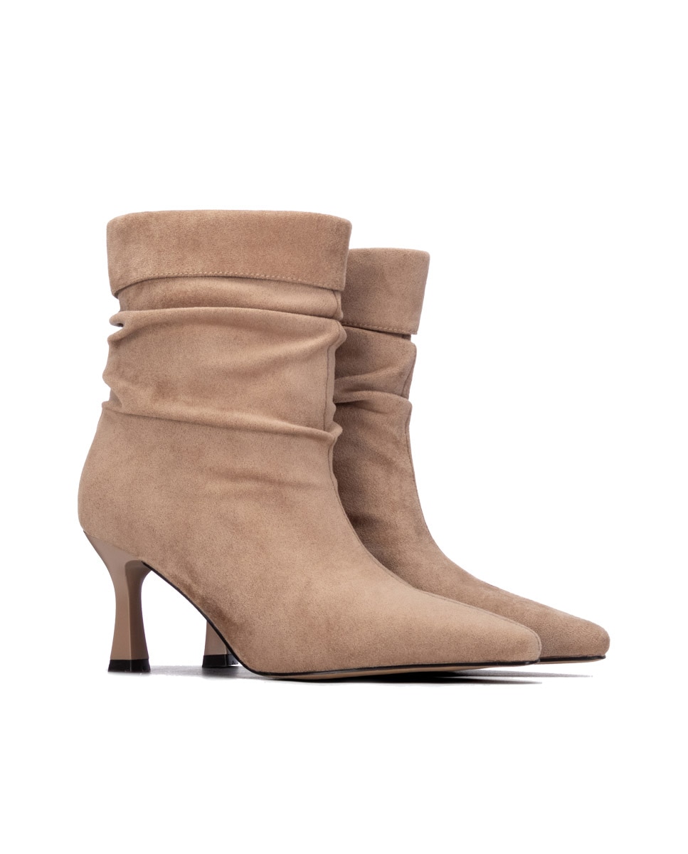 Botines de mujer con tacón fino - Xti - Beige Beige-4