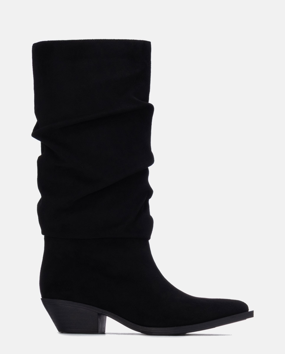 Bota de mujer cowboy con tacón bajo - Xti - Negro Negro-1