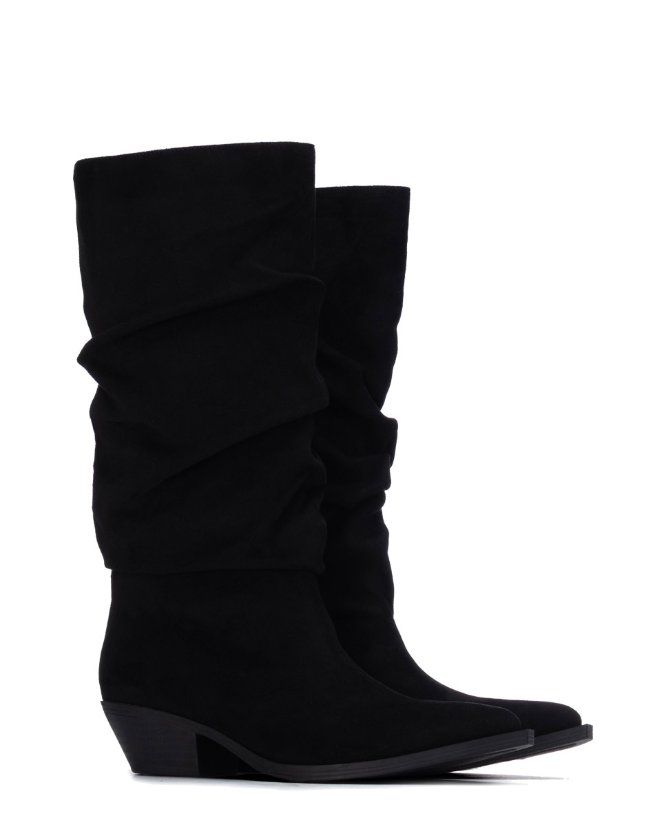 Bota de mujer cowboy con tacón bajo - Xti - Negro Negro-5