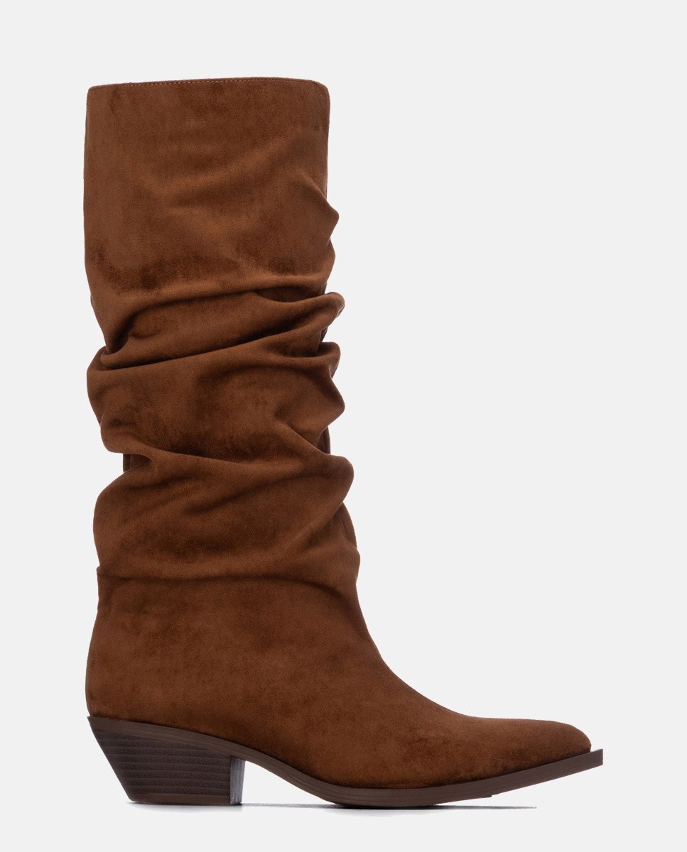Bota de mujer cowboy con tacón bajo - Xti - Camel Camel-1