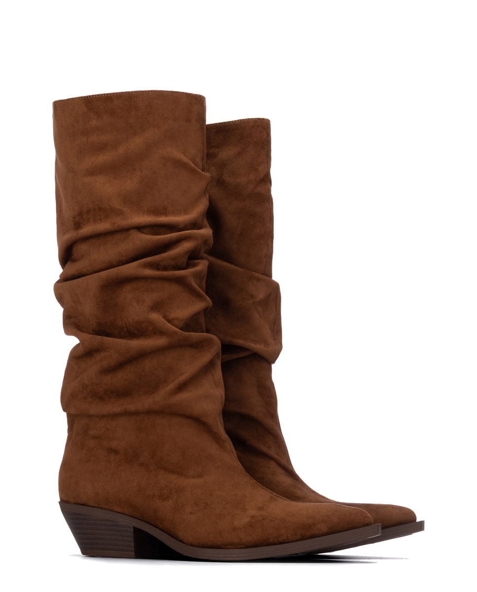 Bota de mujer cowboy con tacón bajo - Xti - Camel Camel-3