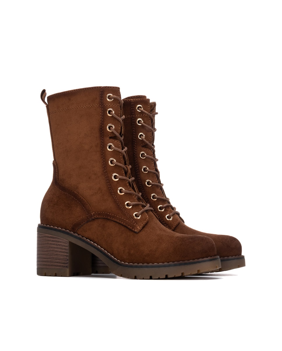Botín de mujer con cordones - Xti - Camel Camel-4