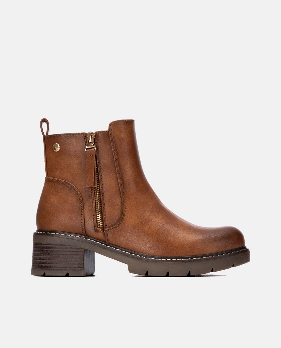 Botines de mujer con cremallera - Xti - Camel Camel-1
