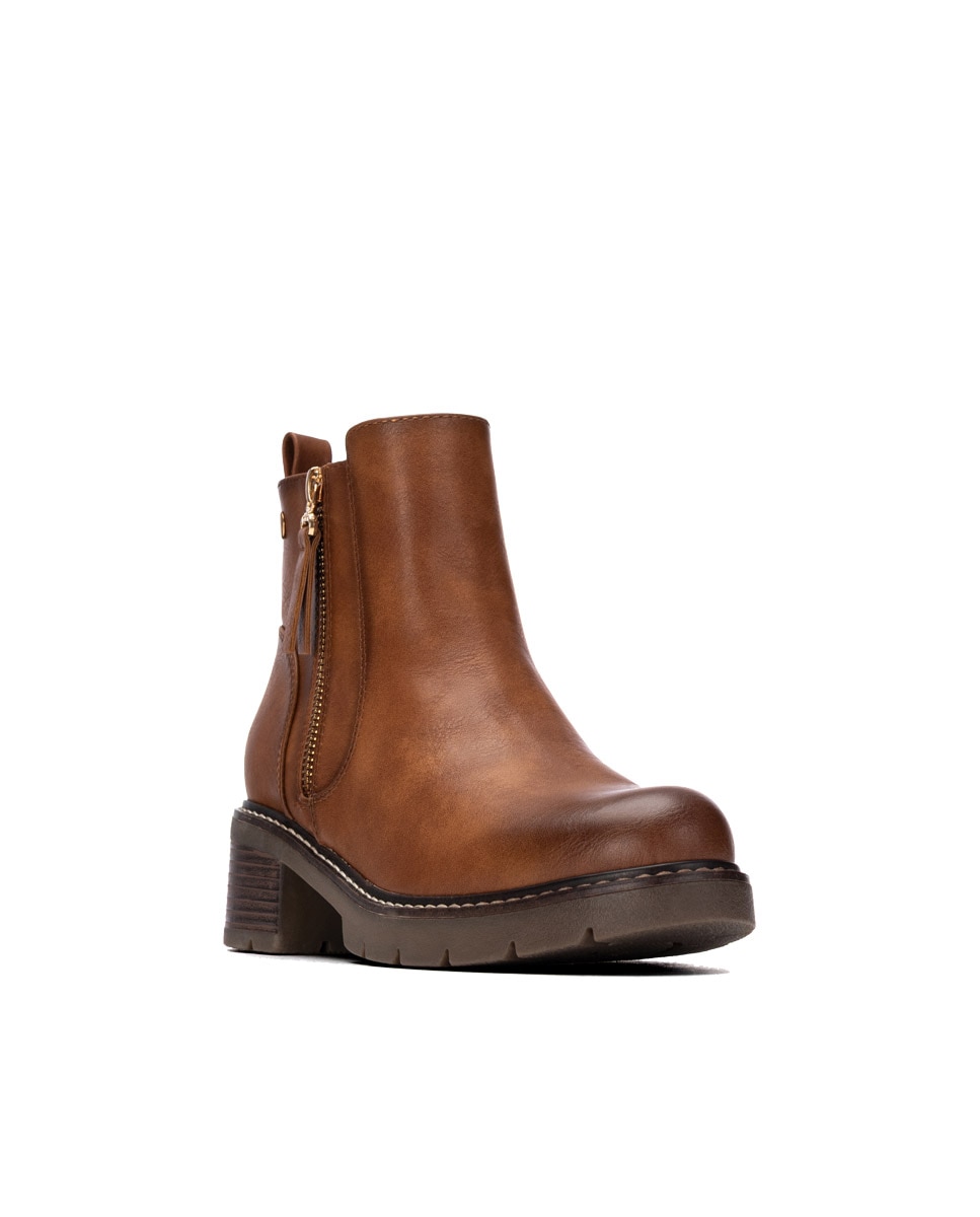 Botines de mujer con cremallera - Xti - Camel Camel-3