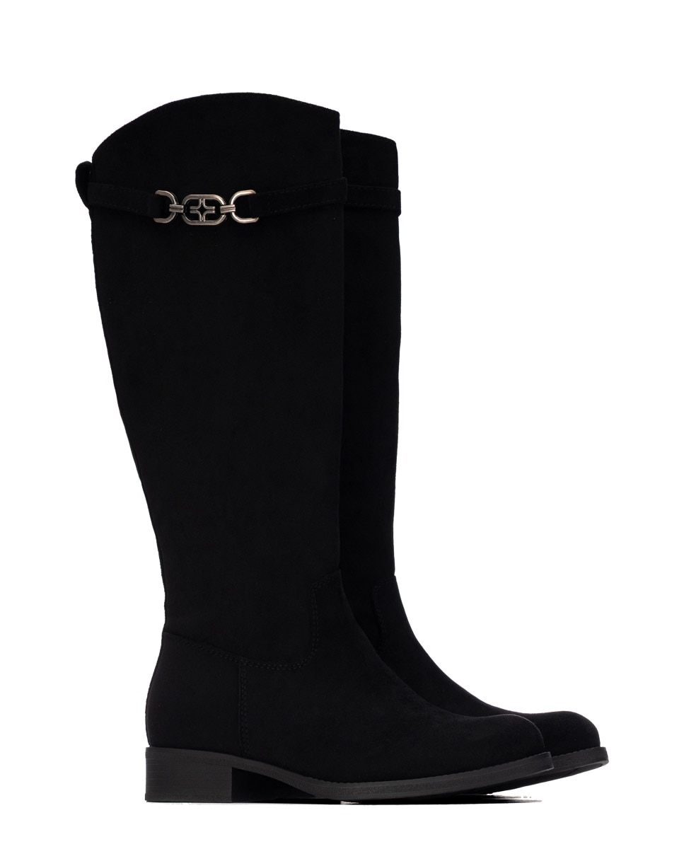 Bota alta de mujer plana - Xti - Negro Negro-4