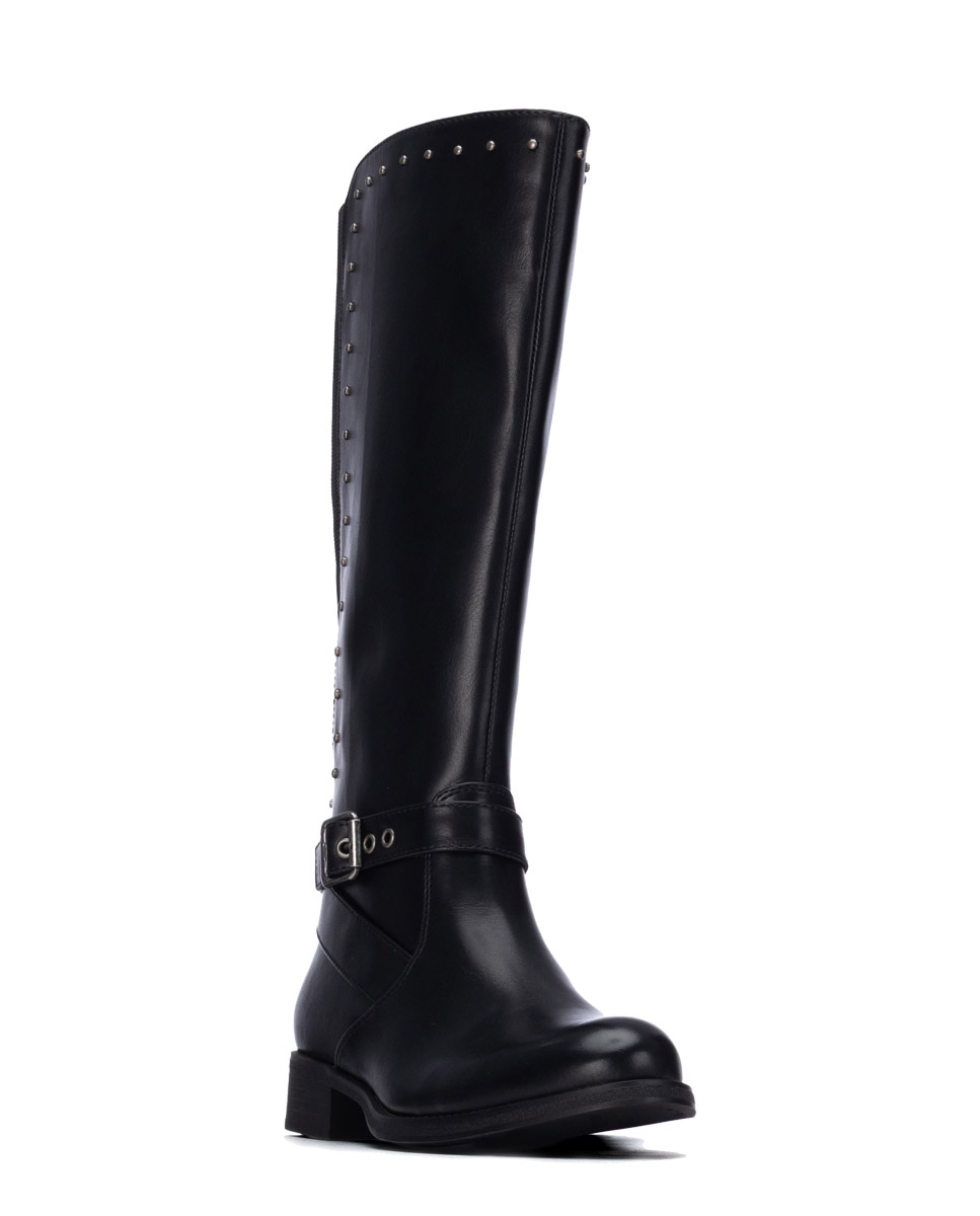 Bota alta de mujer plana - Xti - Negro Negro-3