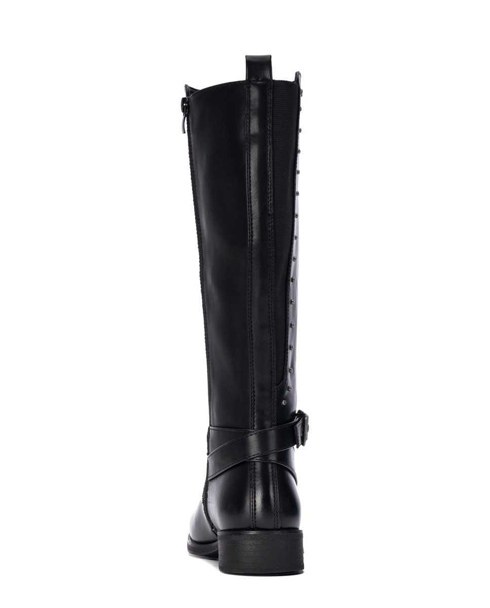 Bota alta de mujer plana - Xti - Negro Negro-4