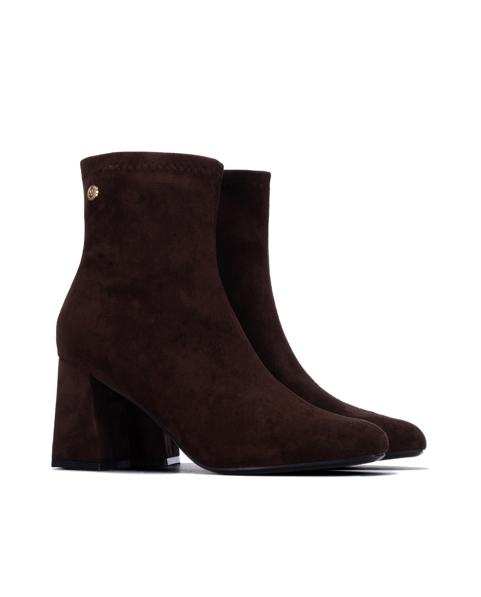 Botines de mujer con tacón - Xti - Marrón Marrón-4
