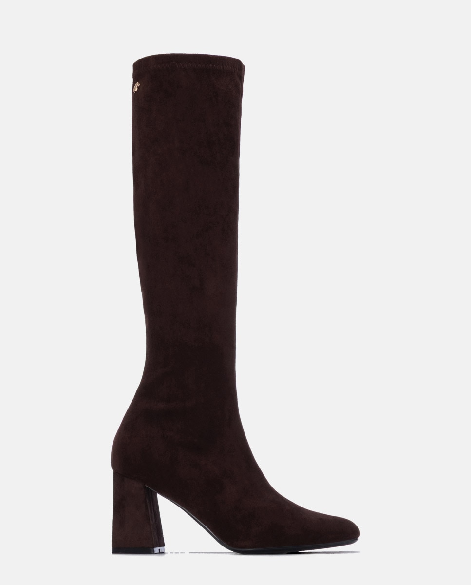 Bota de mujer con cremallera y tacón - Xti - Marrón Marrón-1
