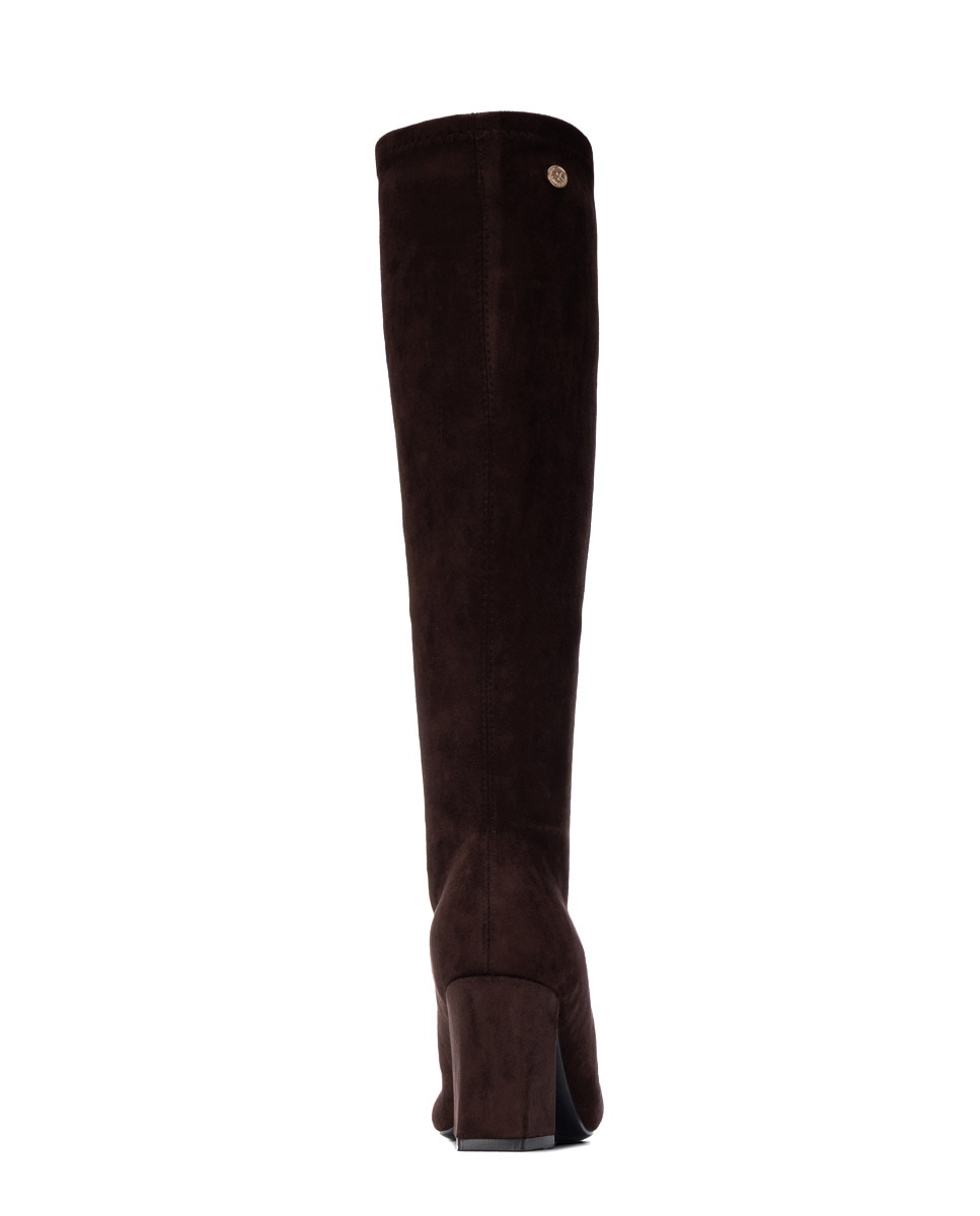 Bota de mujer con cremallera y tacón - Xti - Marrón Marrón-5