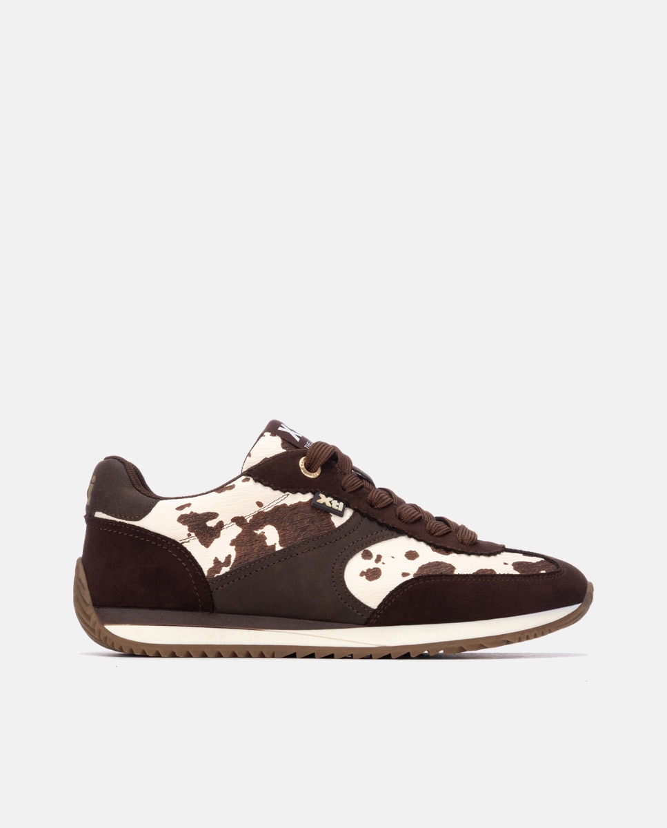 Zapatilla de mujer con cordones - Xti - Marrón Marrón-1