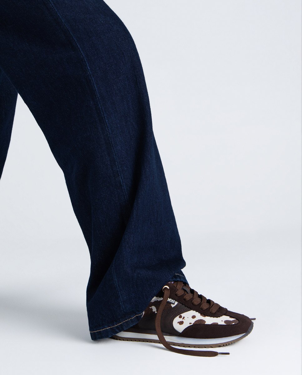 Zapatilla de mujer con cordones - Xti - Marrón Marrón-2