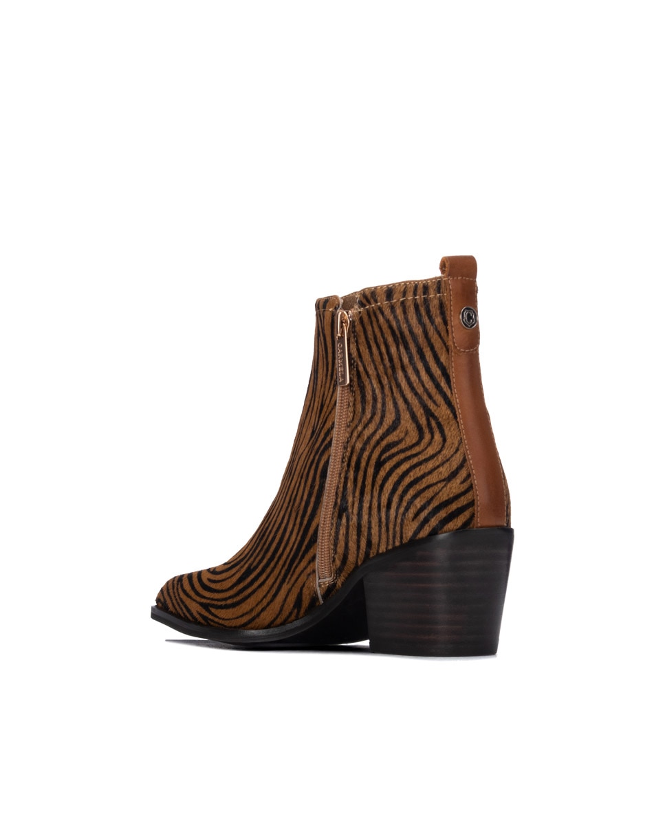 Botines de mujer con cremallera de piel - Carmela - Camel Camel-2