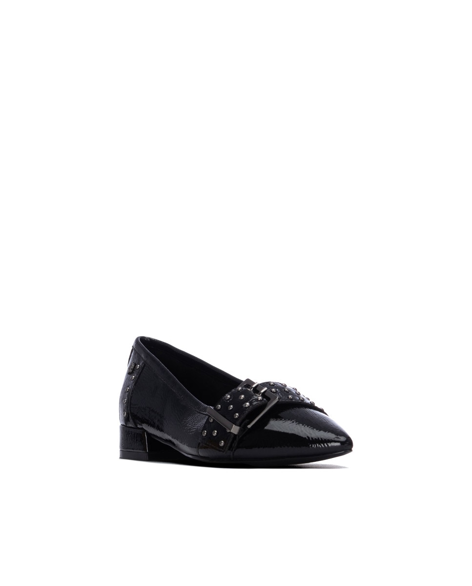 Bailarinas con tacón de mujer con hebilla - Carmela - Negro Negro-3