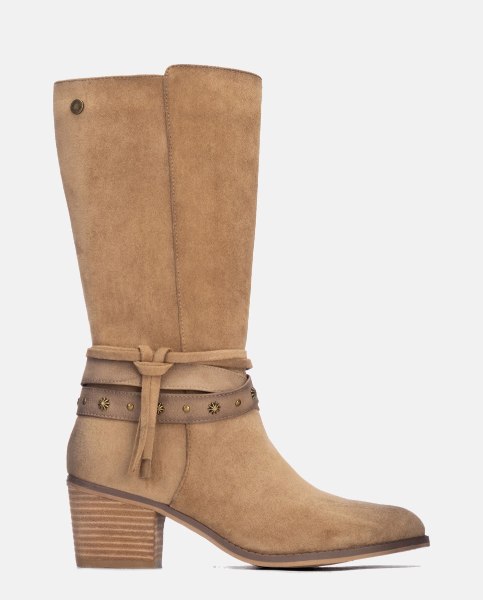 Bota de mujer con cremallera - Refresh - Beige Beige-1